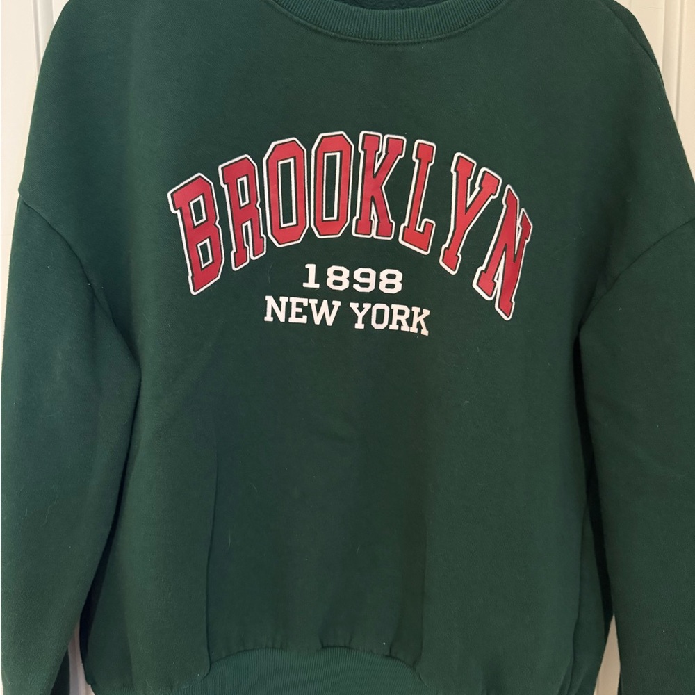 Brooklyn New York Forest Green Crewneck Sweatshirt